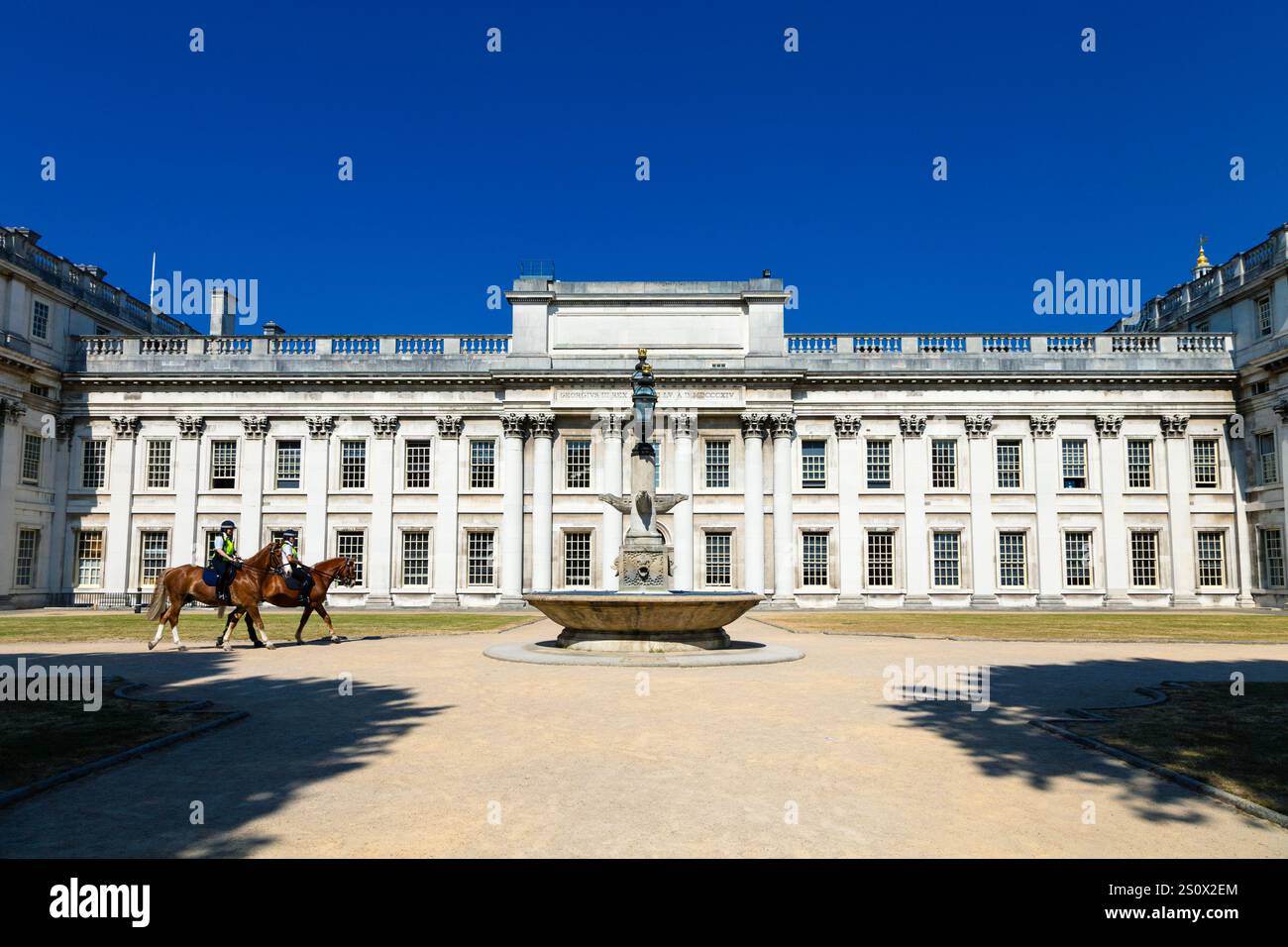 Classical style building of Trinity Laban Conservatoire of Music and Dance exterior in Old Royal Naval College, Greenwich, London, England Stock Photo