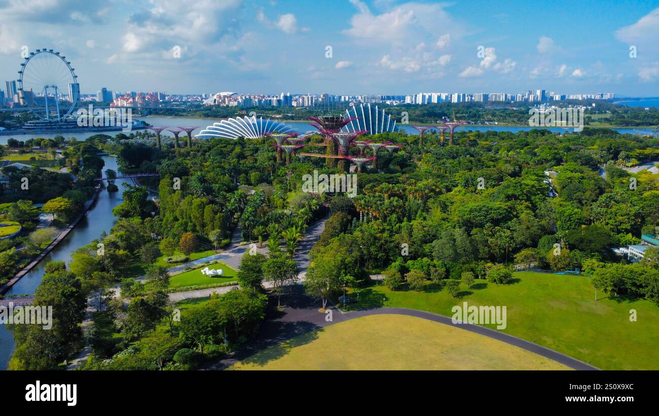 The Skyline of Singapore photographed from a drone Stock Photo - Alamy
