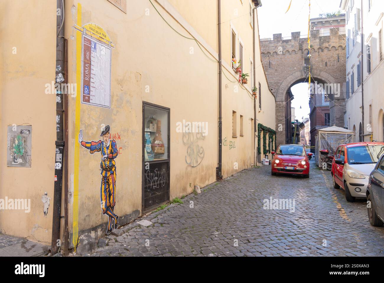 Rome, Italy. 29th Dec, 2024. View of the new mural made by Maupal entitled ''Jubilee of Hope'' in Borgo Pio in Rome (Credit Image: © Matteo Nardone/Pacific Press via ZUMA Press Wire) EDITORIAL USAGE ONLY! Not for Commercial USAGE! Stock Photo