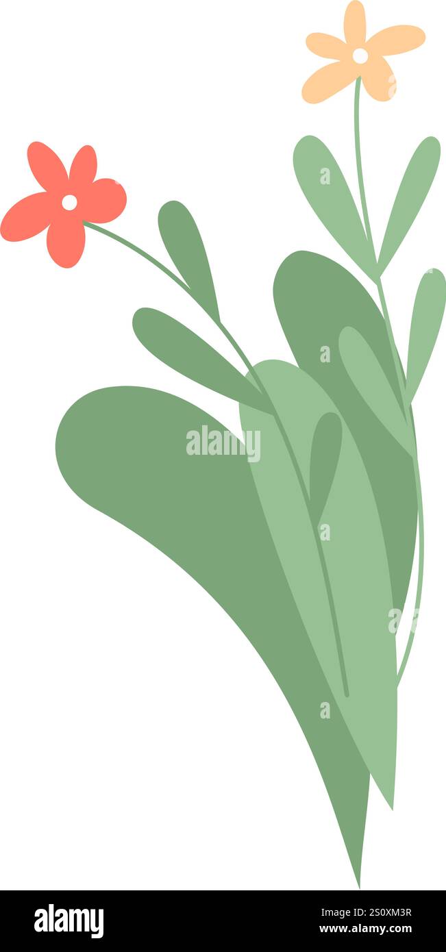 Colorful Flat Blooming Flower Plant Stock Vector Image & Art - Alamy