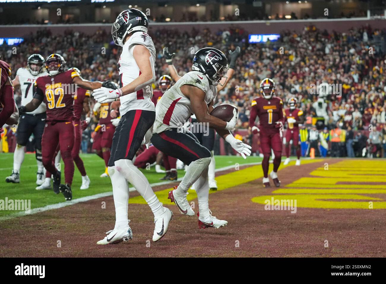 Atlanta Falcons running back Bijan Robinson scores a touchdown during