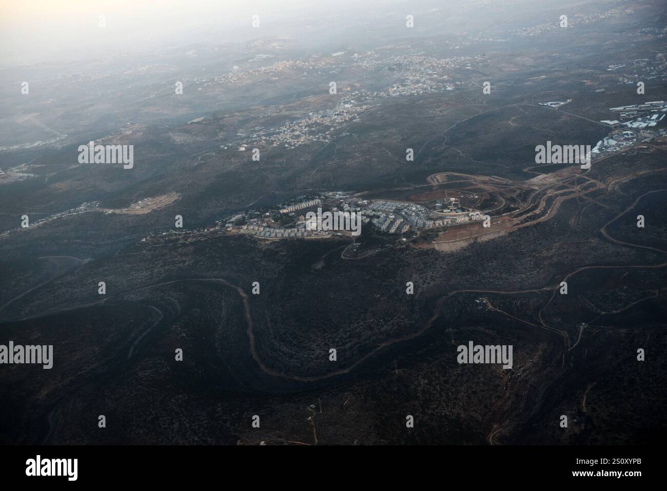 Aerial view of the Jewish settlement of Immanuel in the West Bank