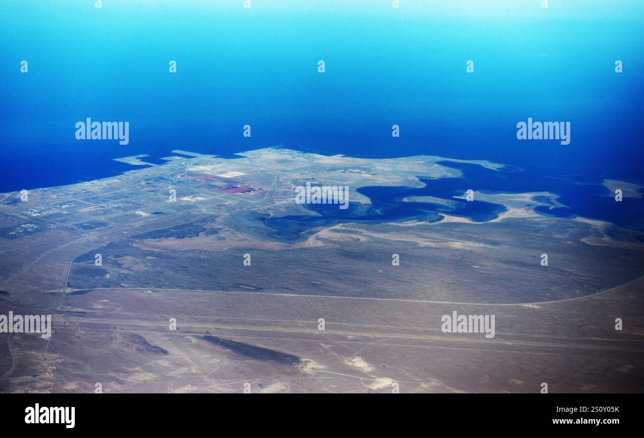 Aerial view of Ras Al Khair and the Jubail Marine Area in Saudi Arabia ...