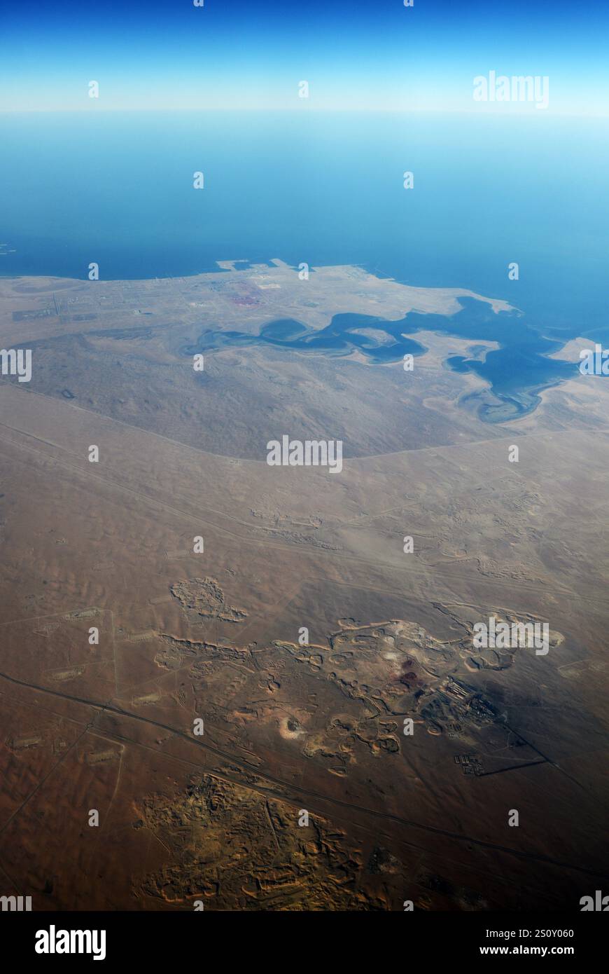Aerial view of Ras Al Khair and the Jubail Marine Area in Saudi Arabia ...