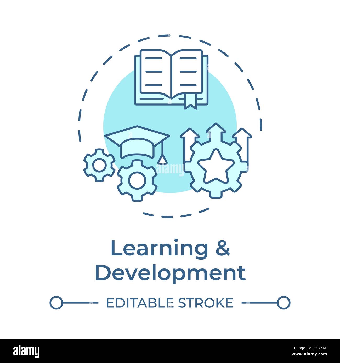 Learning and development soft blue concept icon Stock Vector
