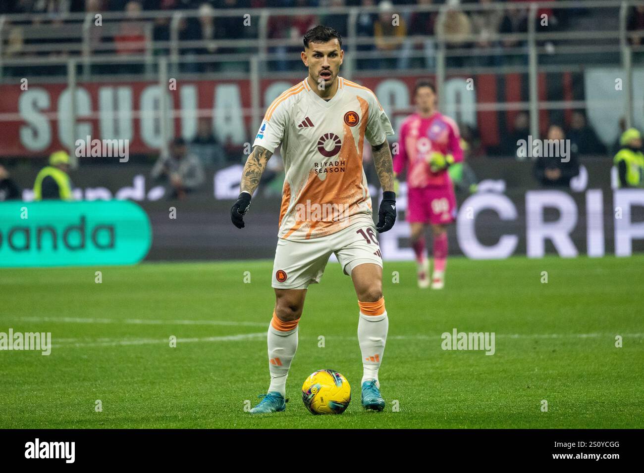 leandro paredes as roma during serie A match Ac Milan vs As Roma
