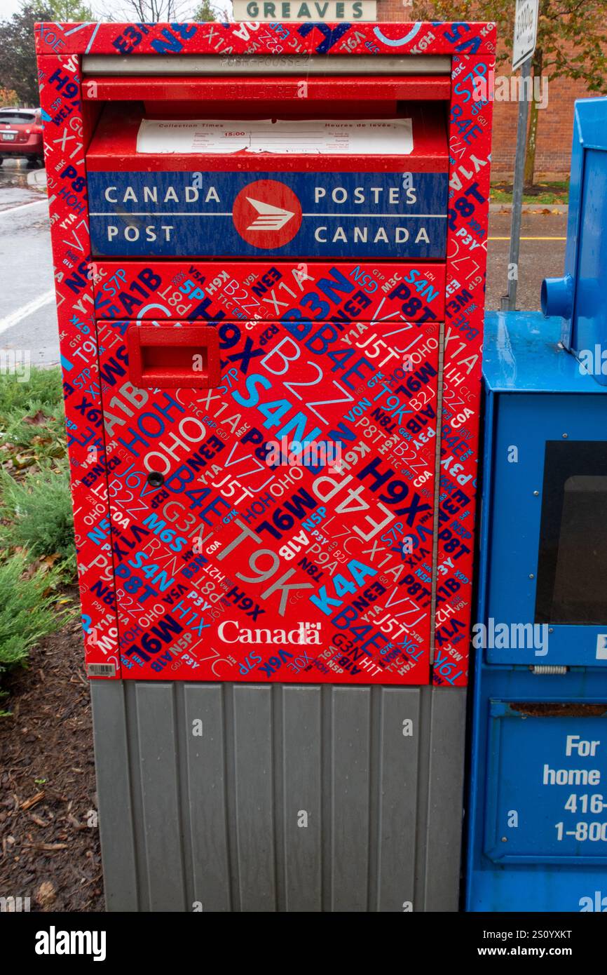 Unusual Canadian rectangular post box in Toronto, Canada Stock Photo ...