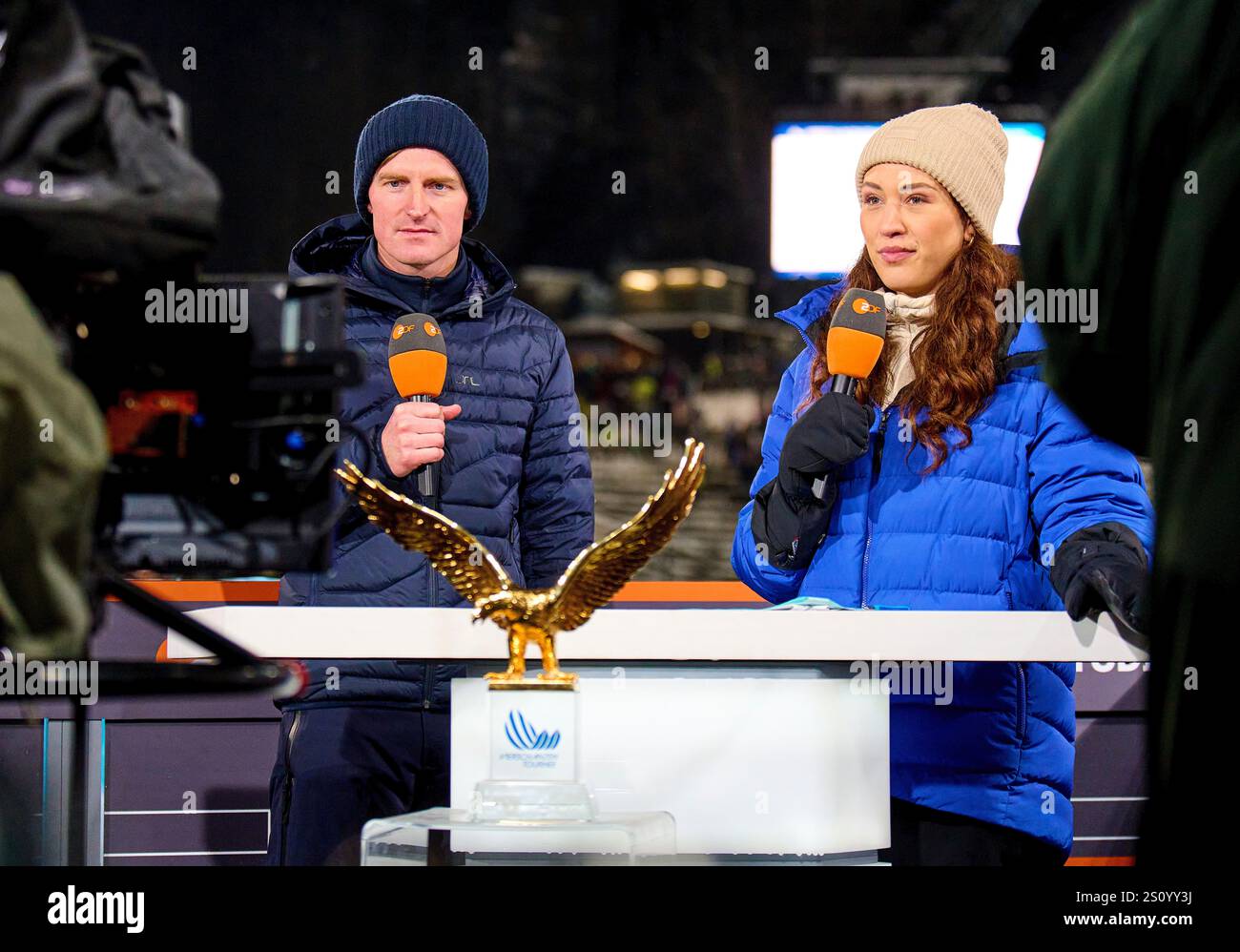 Severin Freund ZDF TV expert with Lena Kesting, Deutsche Journalistin