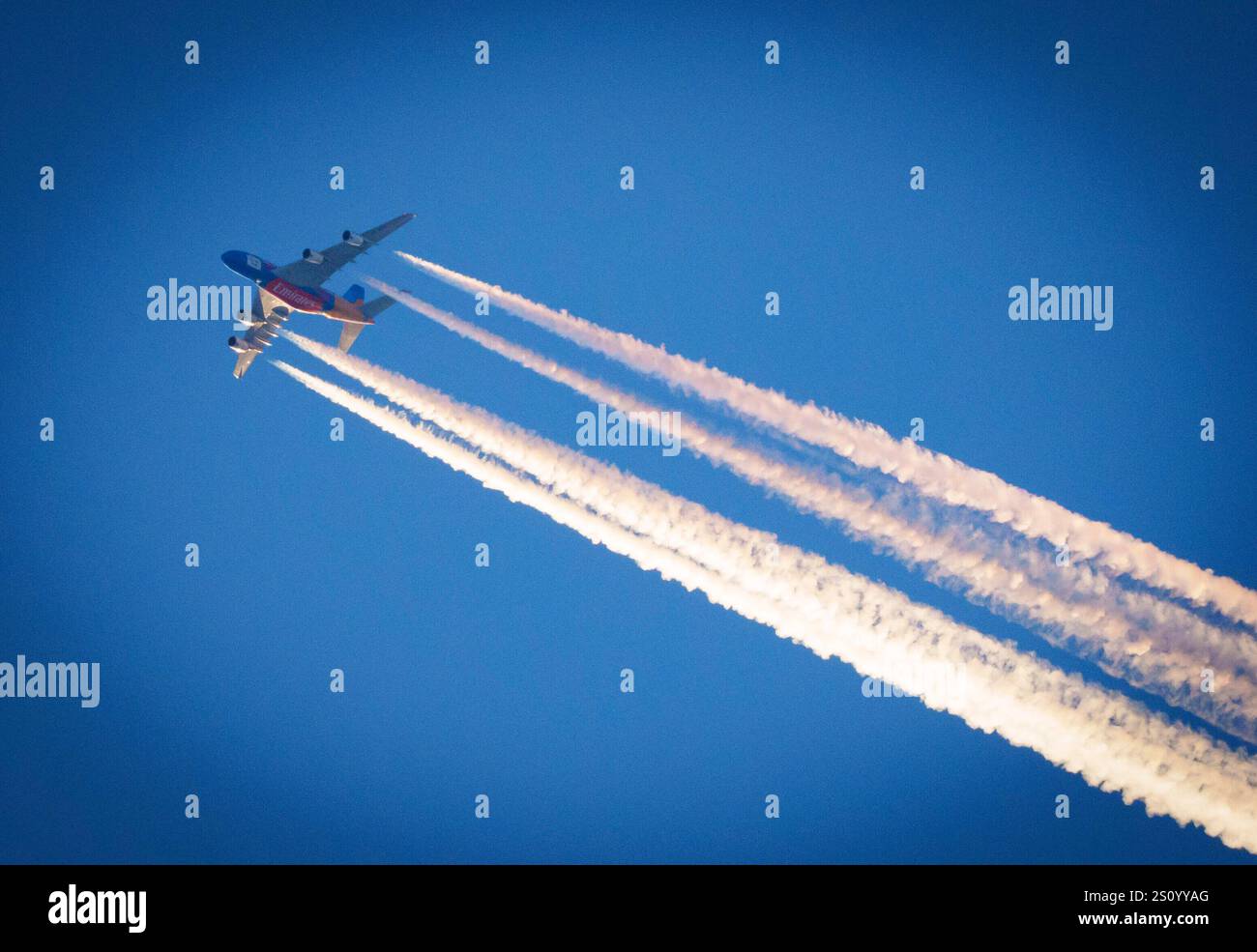 Emirates Airbus A380, A 380 In Flight At The 73. Four Hills Tournament 