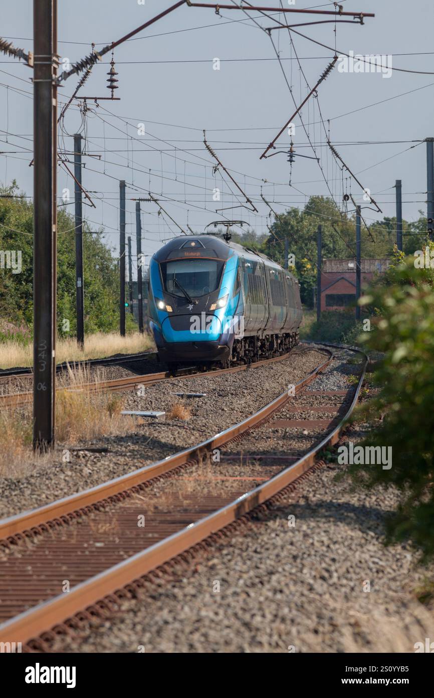 Transpennine Express CAF class 397 electric train 397002 passing Barton ...