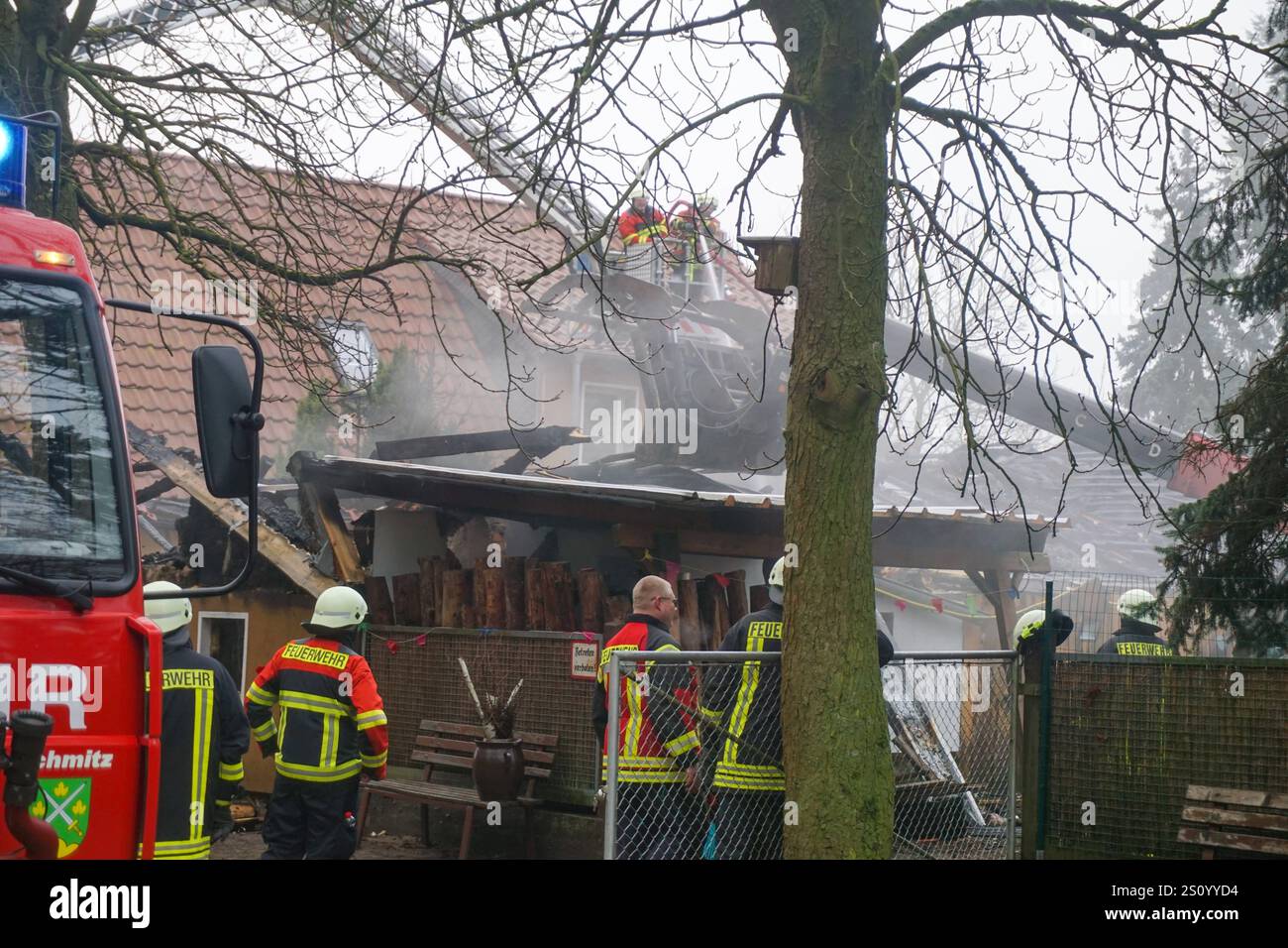 Coswig Anhalt Brand zu Weihnachten auf Landgut in Hundeluft