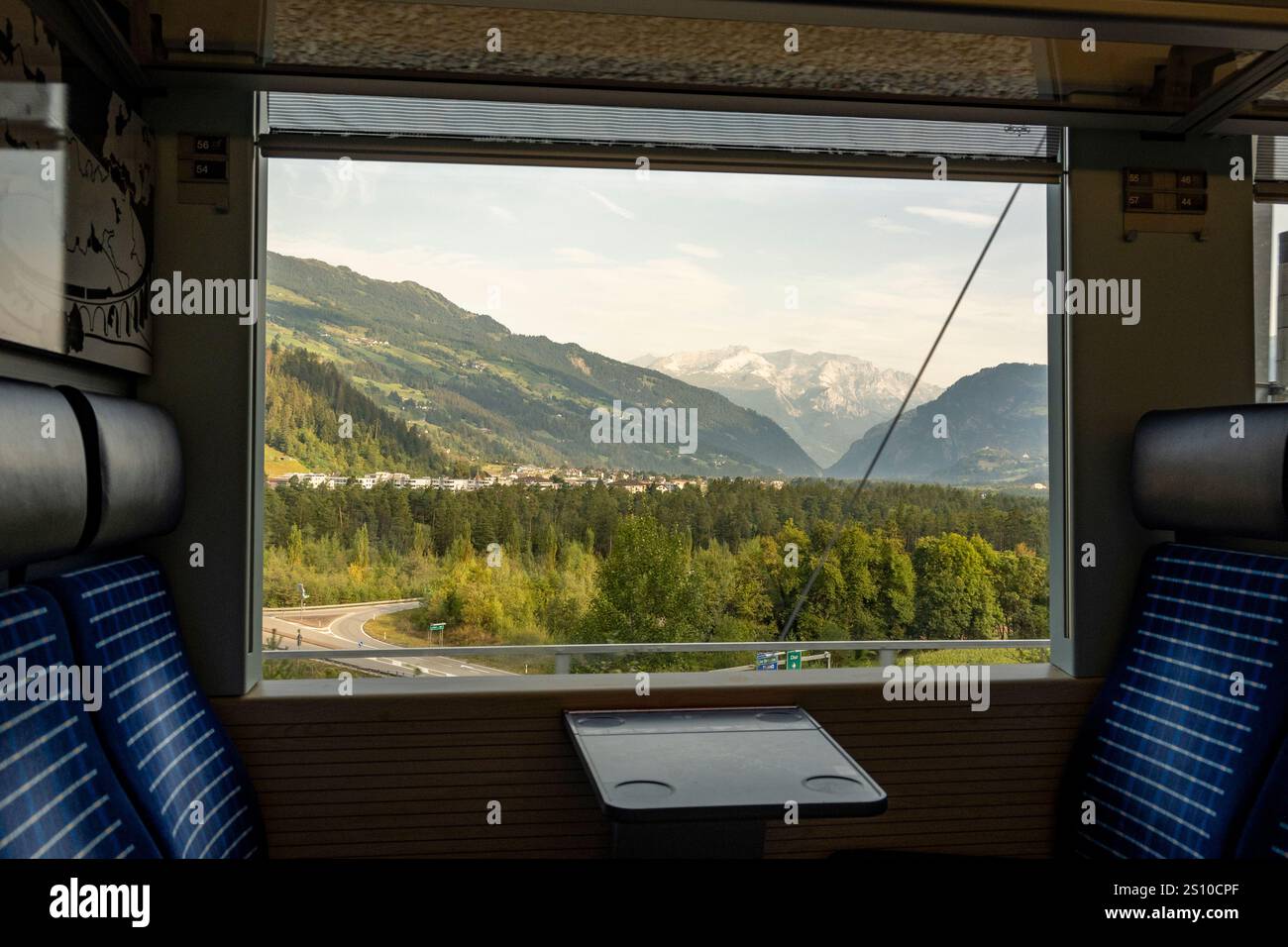Train Innerview Passenger Train interior with a view Stock Photo - Alamy