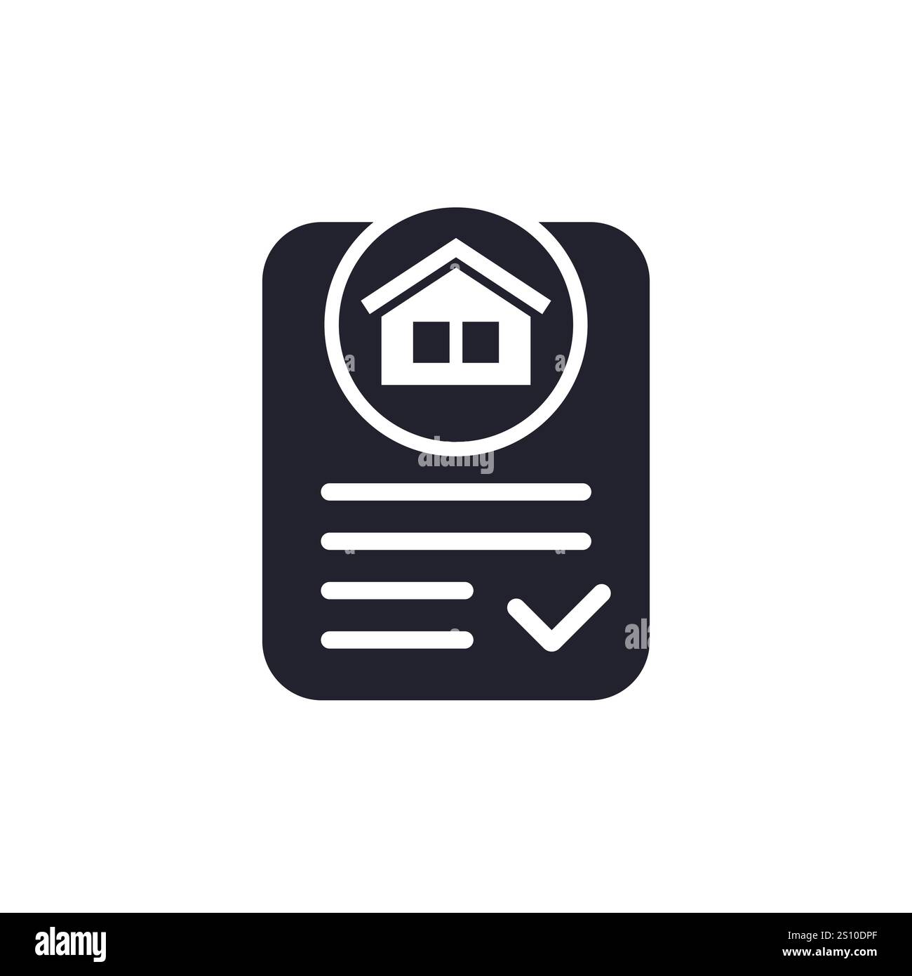 mortgage application icon, approved house loan Stock Vector