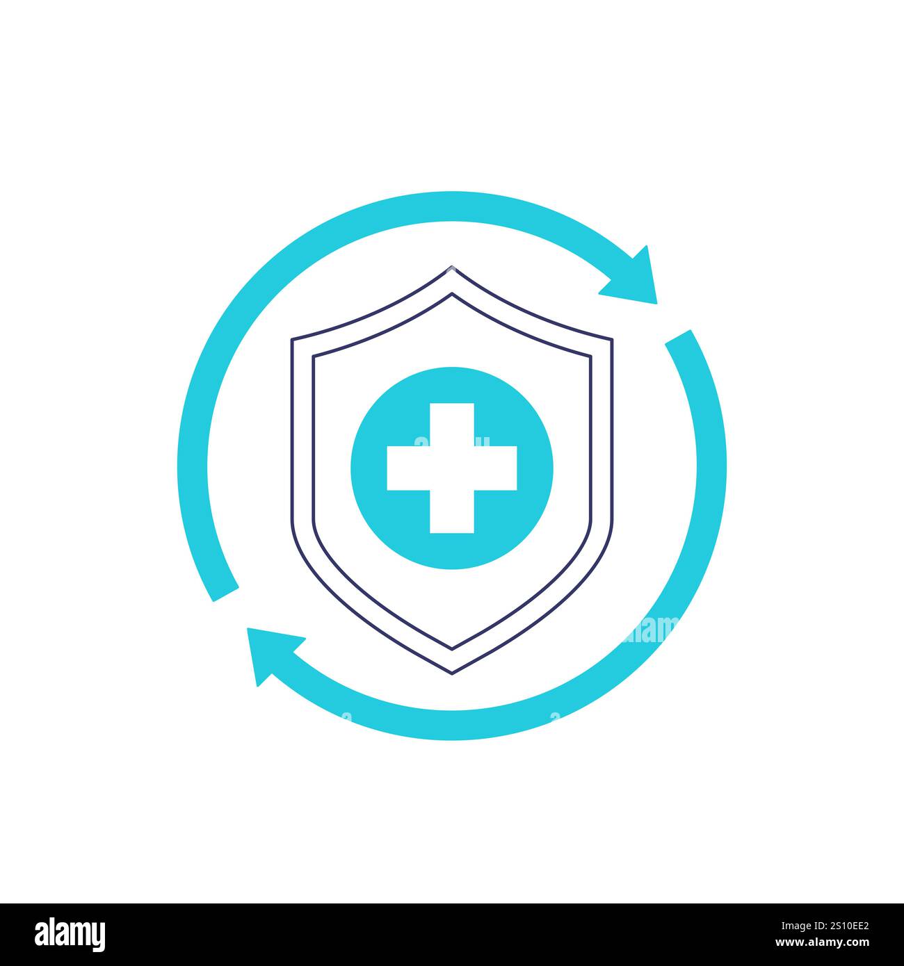 Health insurance renewal icon with shield Stock Vector Image & Art - Alamy