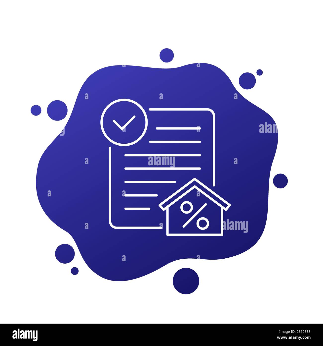 mortgage application icon, house loan approval Stock Vector