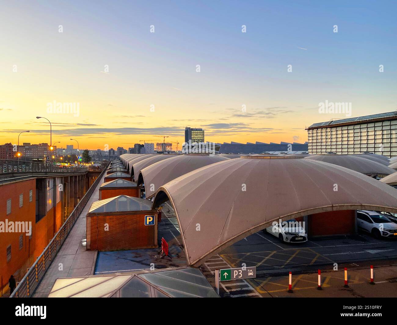 Atocha Railway Station at dawn. Madrid, Spain. - Smartphone Captured Stock Image