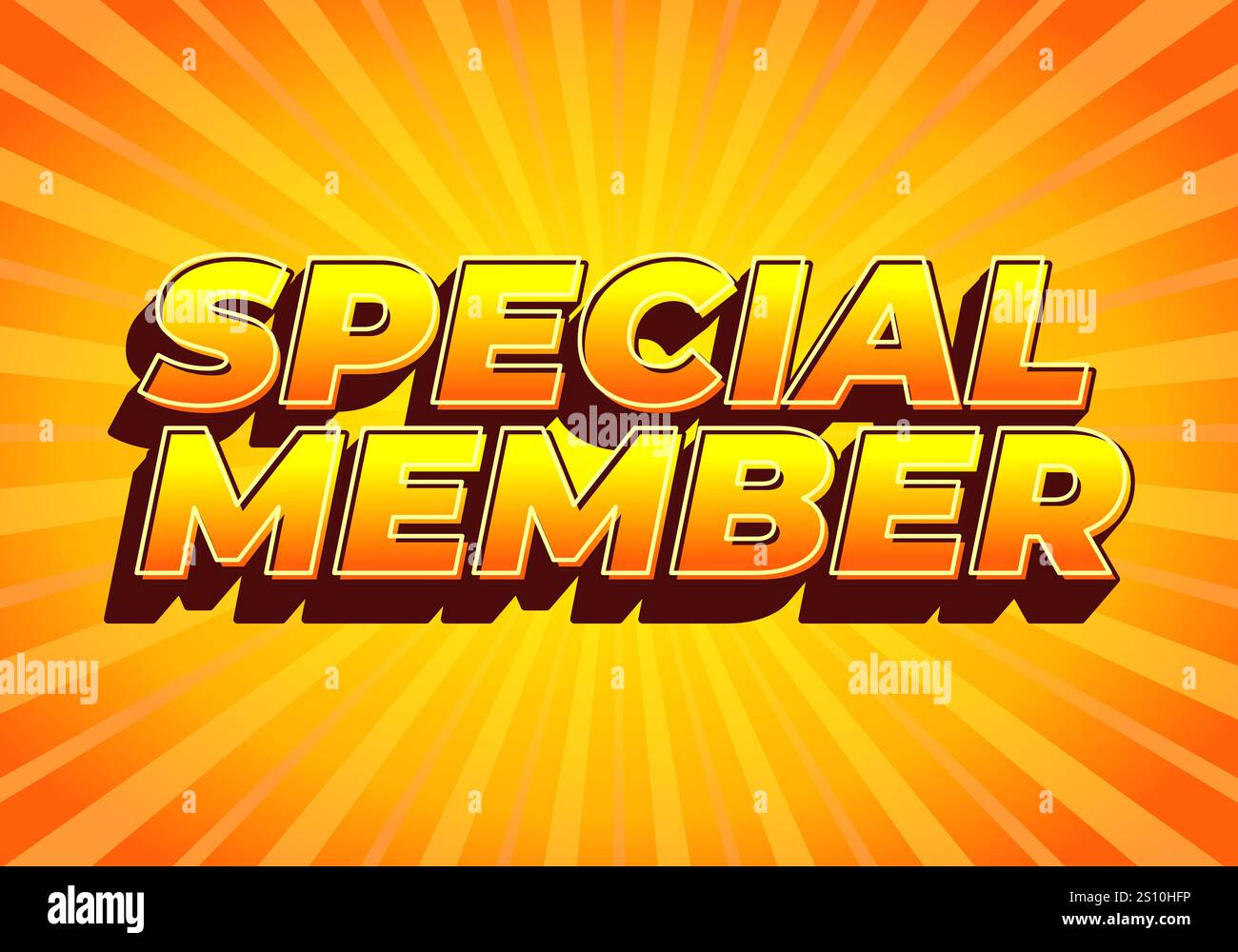 Special member. Text effect design in modern colors with 3D effect look ...
