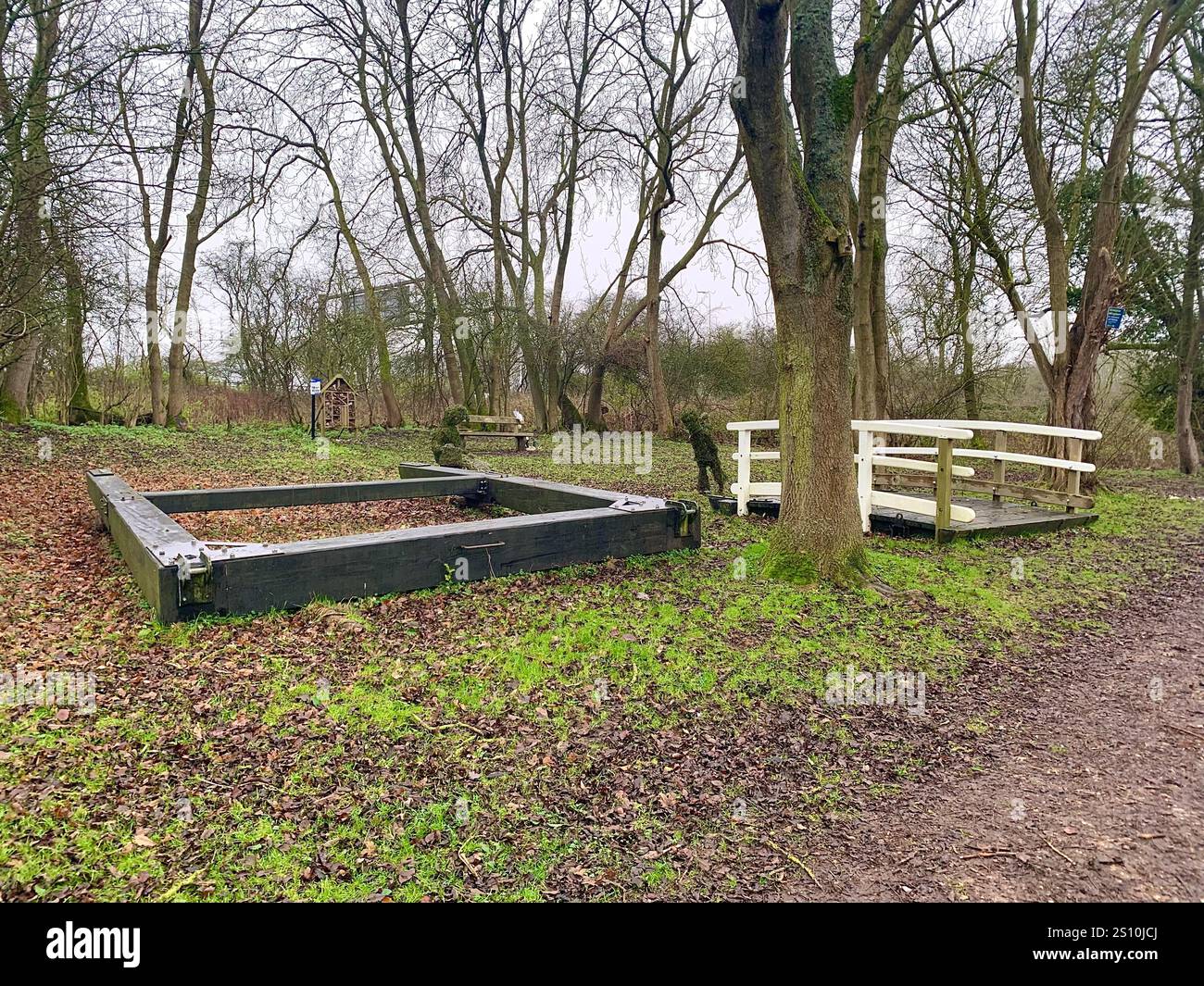 Northampton Northamptonshire boat water canal people place man walk walking countryside amble cold winter weather path track ship narrow boat - Smartphone Captured Stock Image
