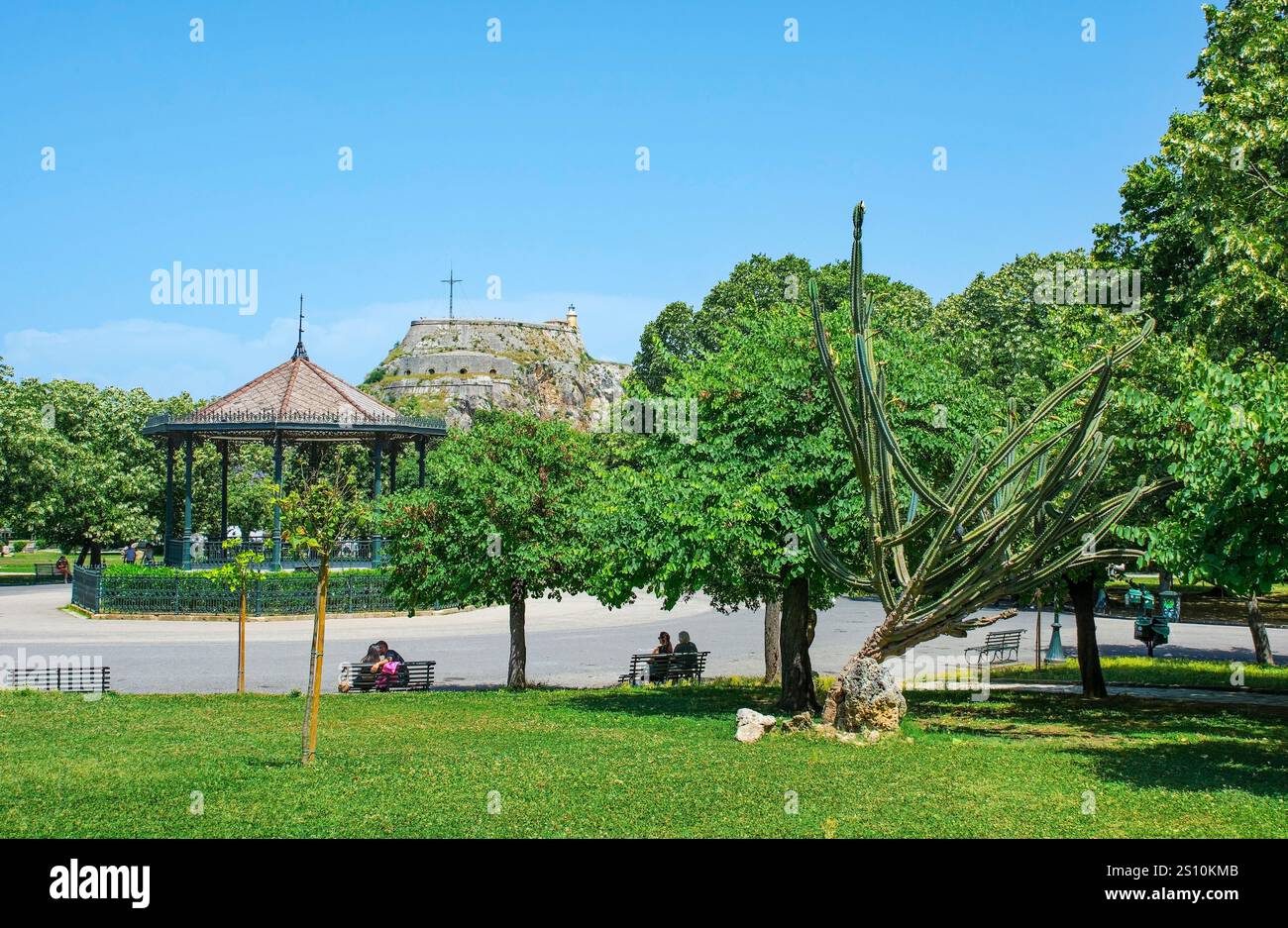 Corfu Greece June 6th 2024 The Spianada Music Pavilion In Platia corfu-greece-june-6th-2024-the-spianada-music-pavilion-in-platia