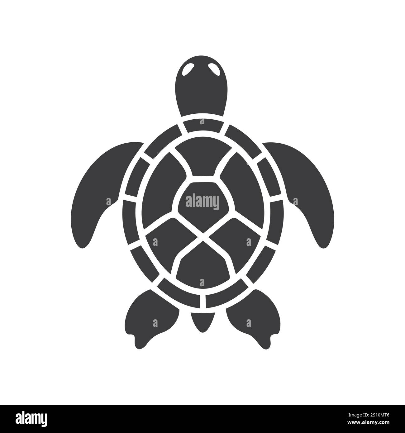 Black silhouette vector illustration of a turtle Stock Vector Image ...