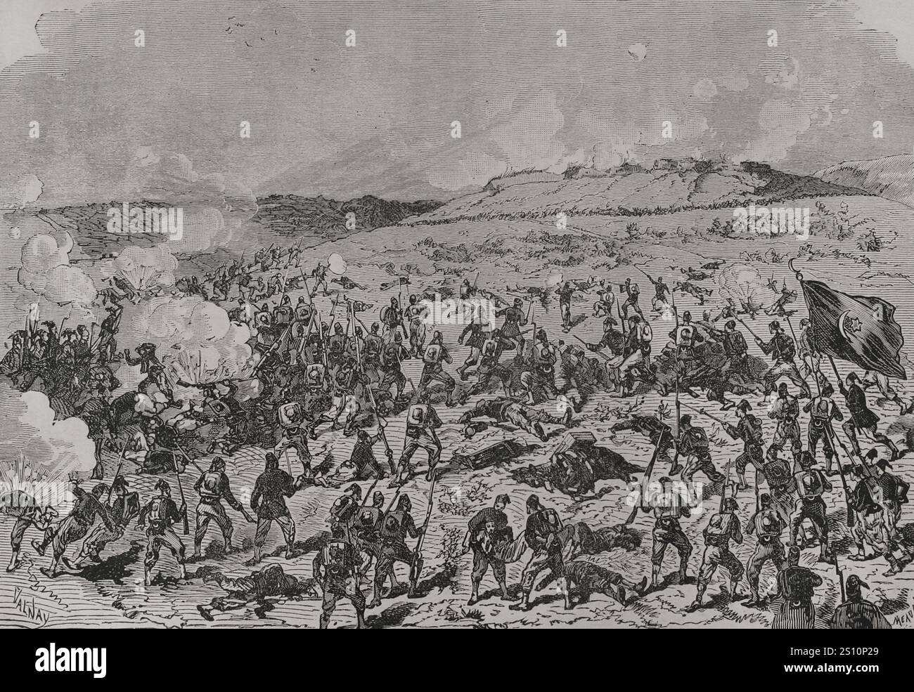 Russo-Turkish War (1877-1878). Turks try to retake Great Yagni on 13 October. Turkish infantry ...