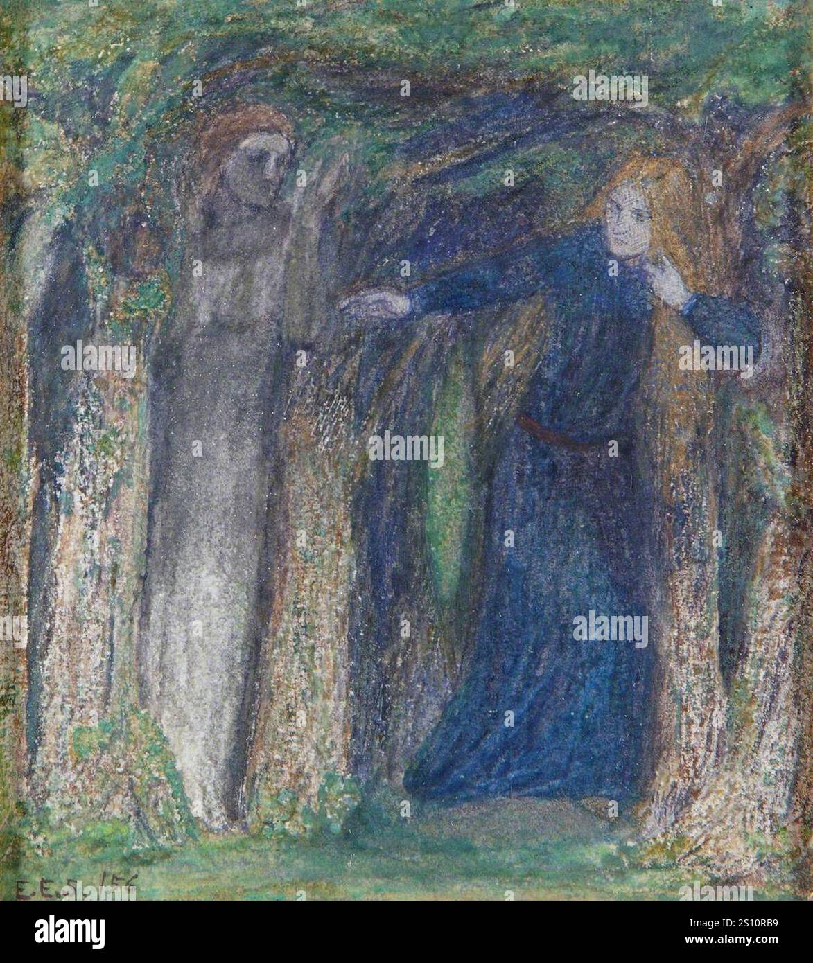 Elizabeth Siddal - The Haunted Wood Stock Photo - Alamy