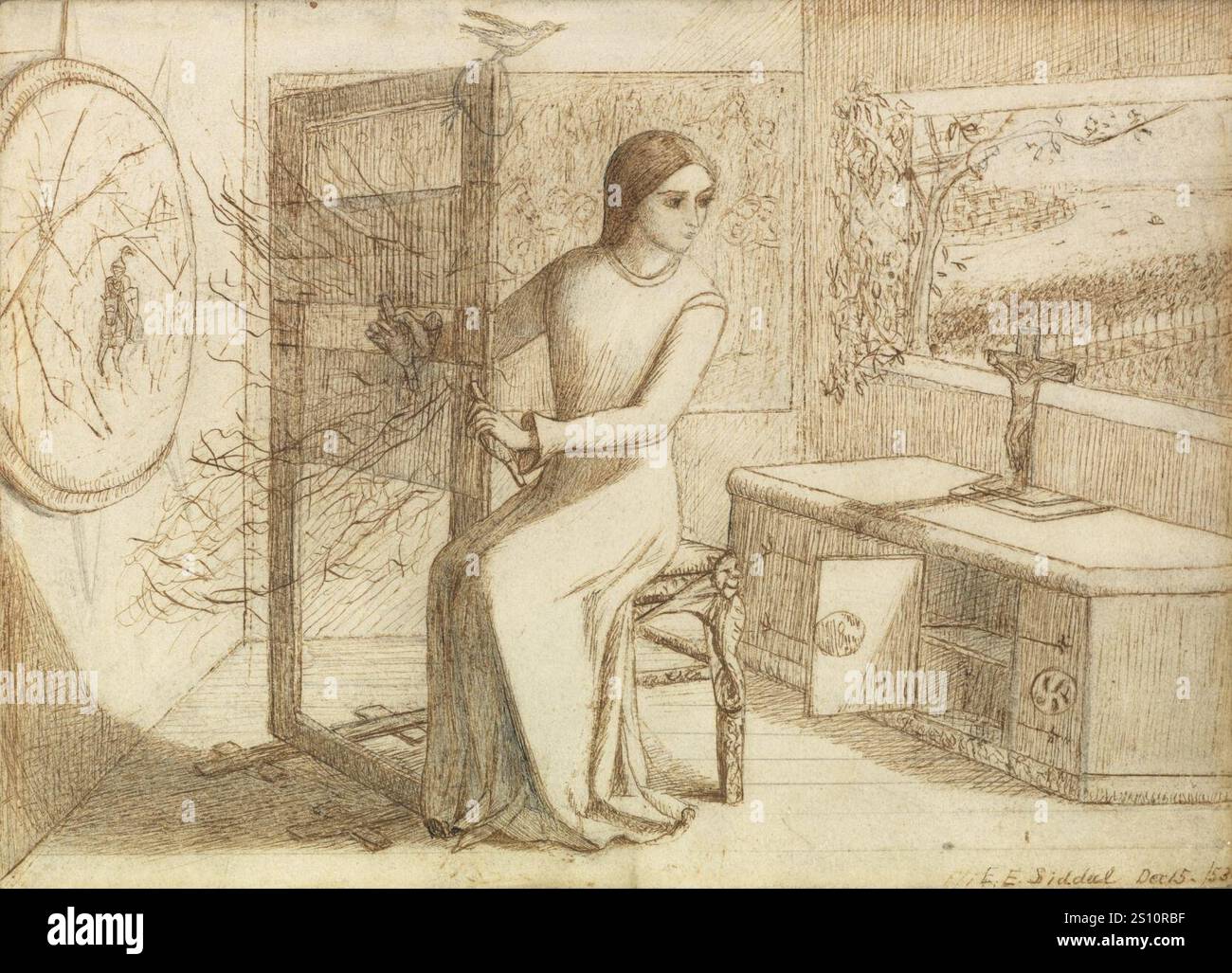 Elizabeth Siddal - The Lady of Shalott Stock Photo - Alamy