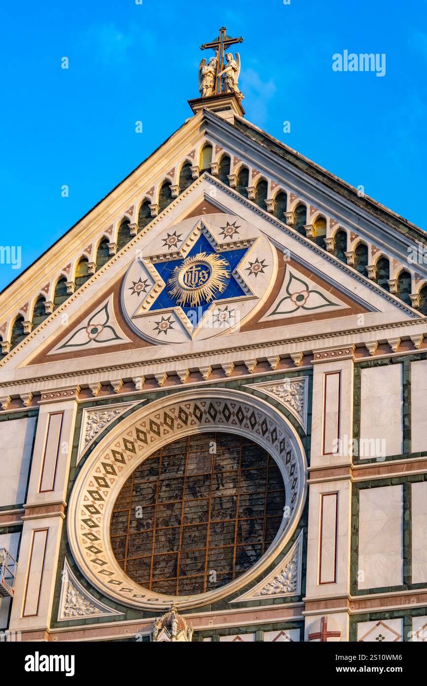 The facade of the Basilica of Santa Croce or Basilica of the Holy Cross ...