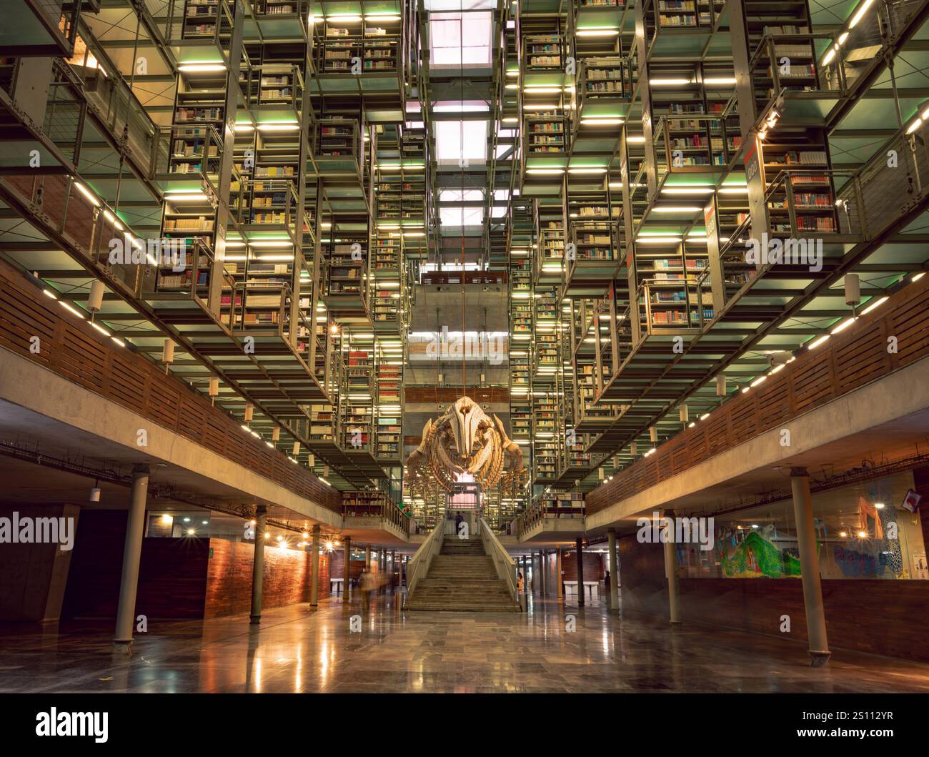 Interior view of Vasconcelos Library in the Downtown area of Mexico ...
