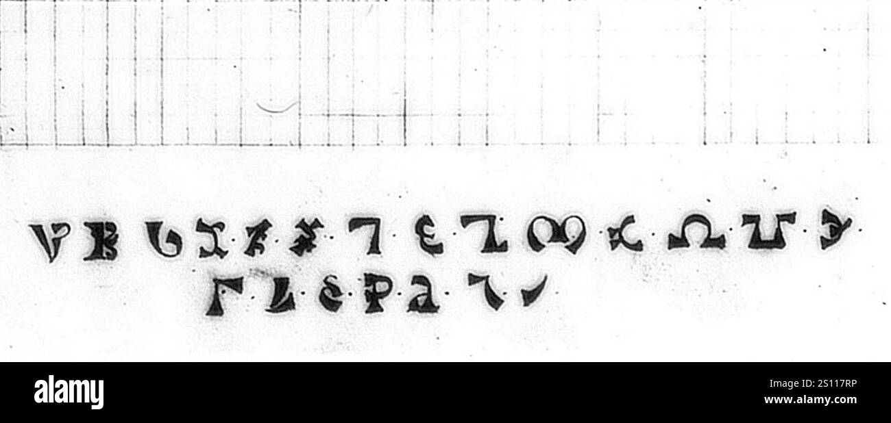 Enochian letters (1583 manuscript) alt Stock Photo - Alamy