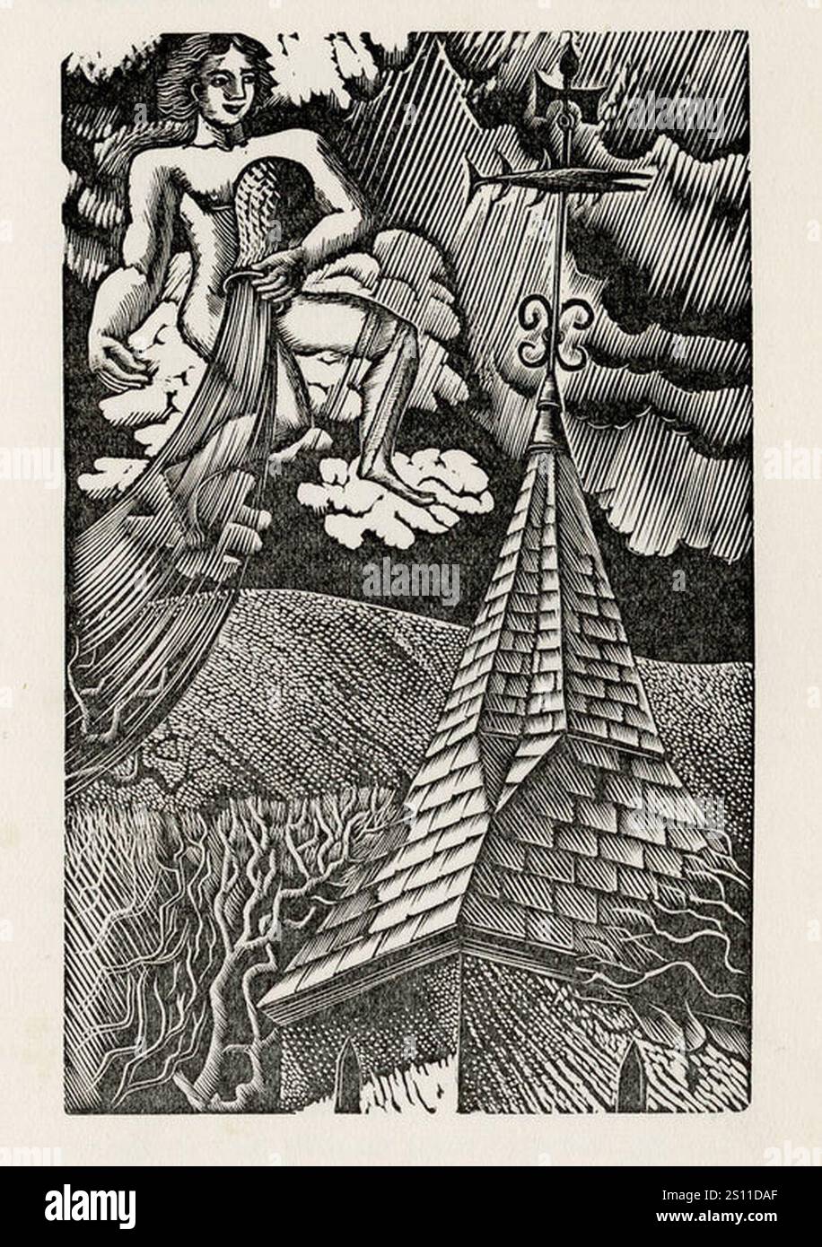 Eric Ravilious, Almanack 1929, February Stock Photo - Alamy