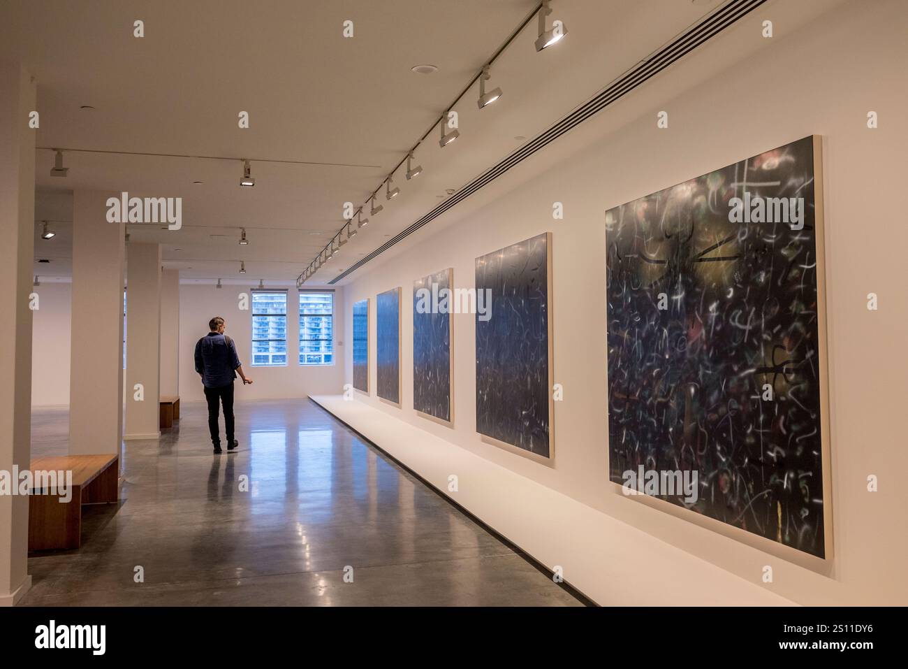 Julie Mehretu: A Transcore of the Radical Imaginatory at the Museum of Contemporary Art Australia, Sydney, NSW, Australia Stock Photo