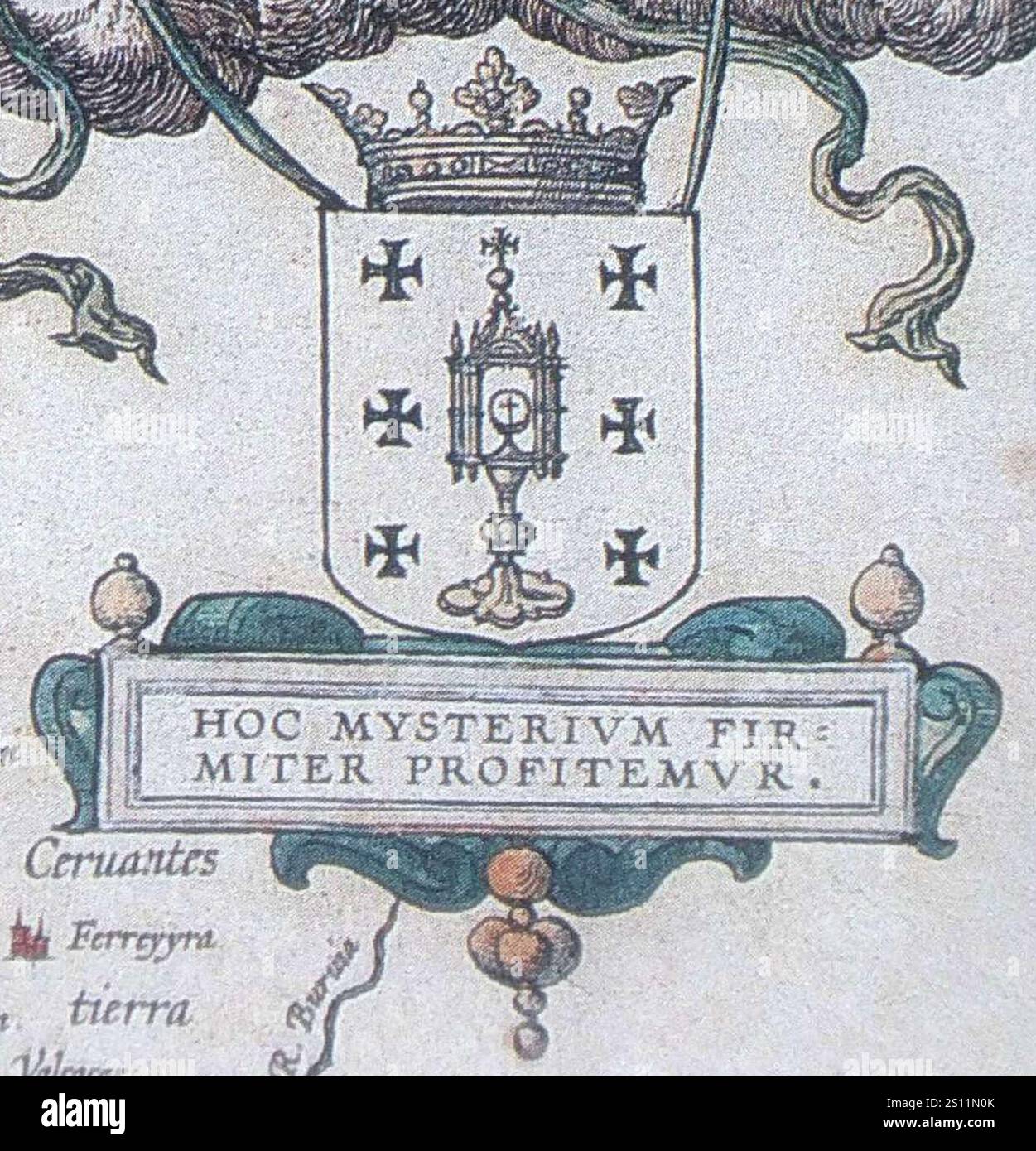 Escudo da Galiza co campo branco na Descripcion del Reyno de Galizia de
