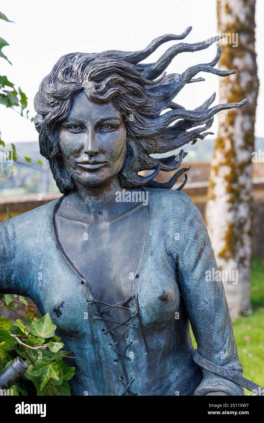 Sculpture de Francis Darras 'Tendre Violette' personage de B.D. de Jean-Claude Servais auteur Gaumais (Sculpture by Francis Darras 'Tendre Violette' c Stock Photo