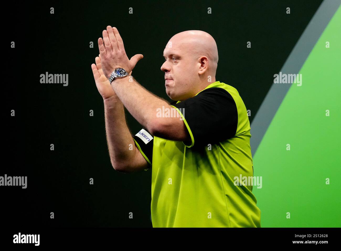 Michael van Gerwen ahead of his match against Jeffrey de Graaf during