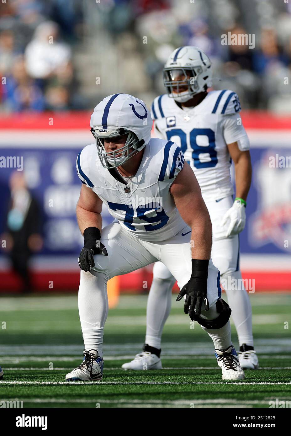 Indianapolis Colts offensive tackle Bernhard Raimann (79) during an NFL ...
