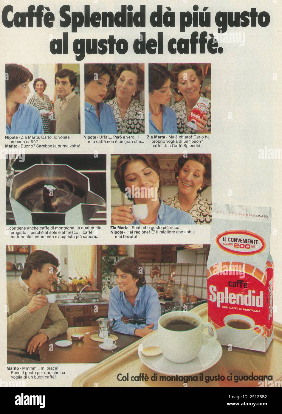1981 Italian Coffee Spledid Ad Stock Photo