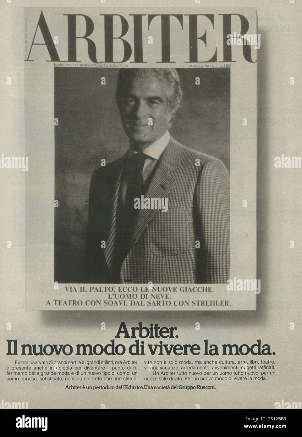 1981 Italian Arbiter fashion magazine promo Stock Photo