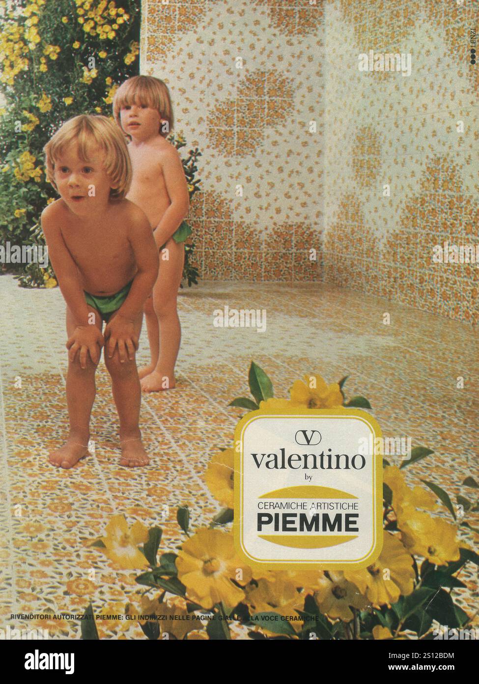 1981 Italian Valentino Pemme ceramics ceramic floor ad Stock Photo