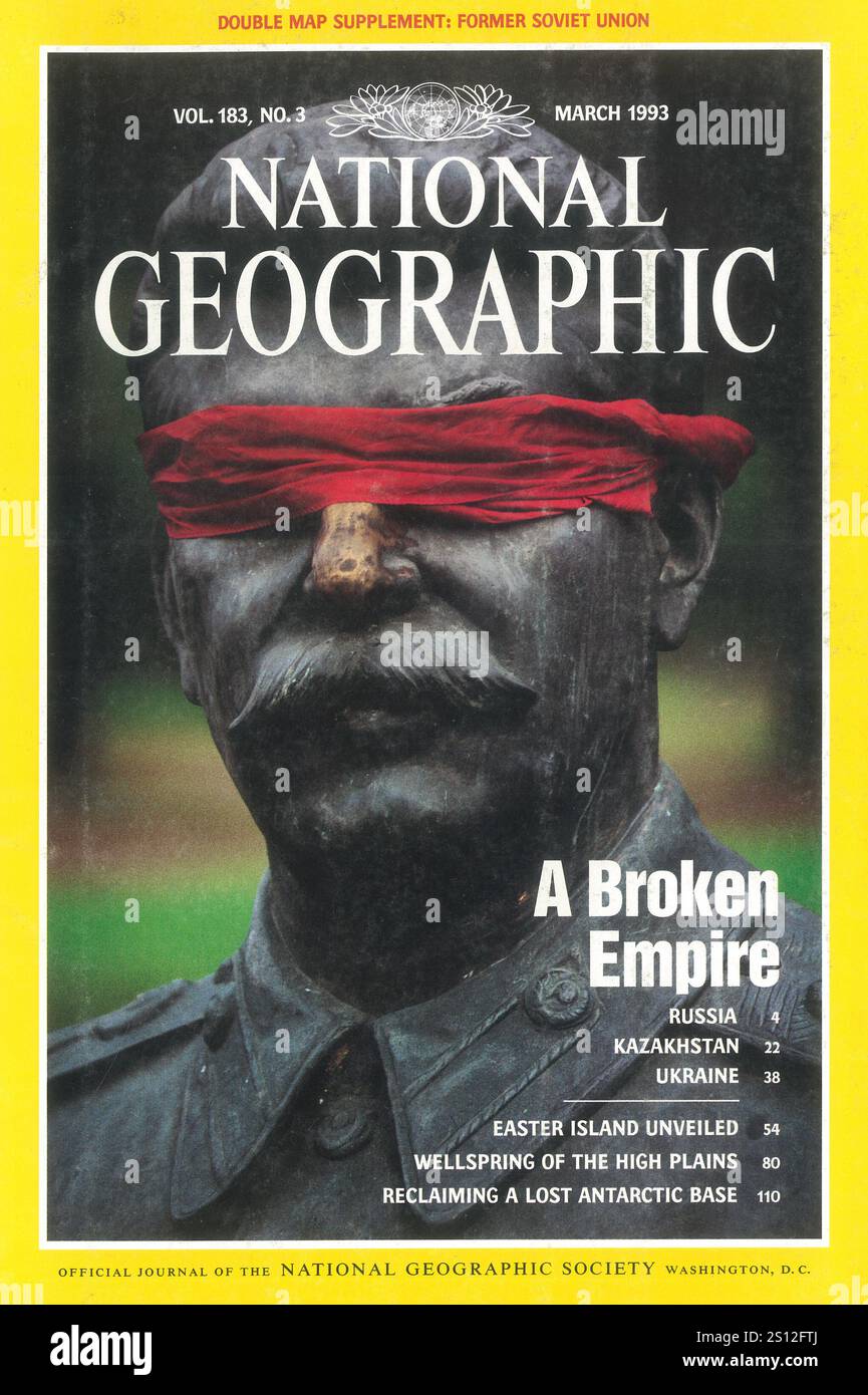 National Geographic magazine, March 1993 cover - "A broken empire Stock ...