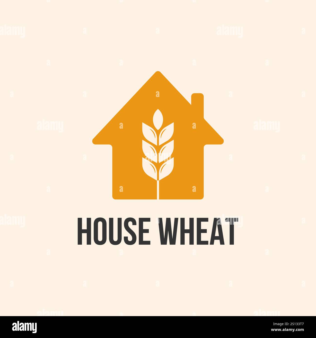 house and wheat logo design template Stock Vector