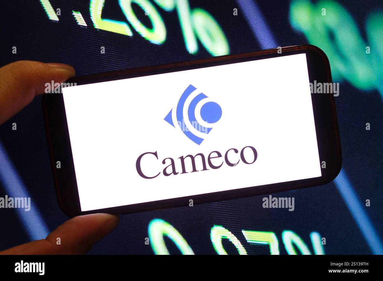 Poland. 25th Dec, 2024. In this photo illustration, the Cameco company logo is seen displayed on a smartphone screen. (Photo by Piotr Swat/SOPA Images/Sipa USA) *** Strictly for editorial news purposes only *** Credit: Sipa USA/Alamy Live News Stock Photo