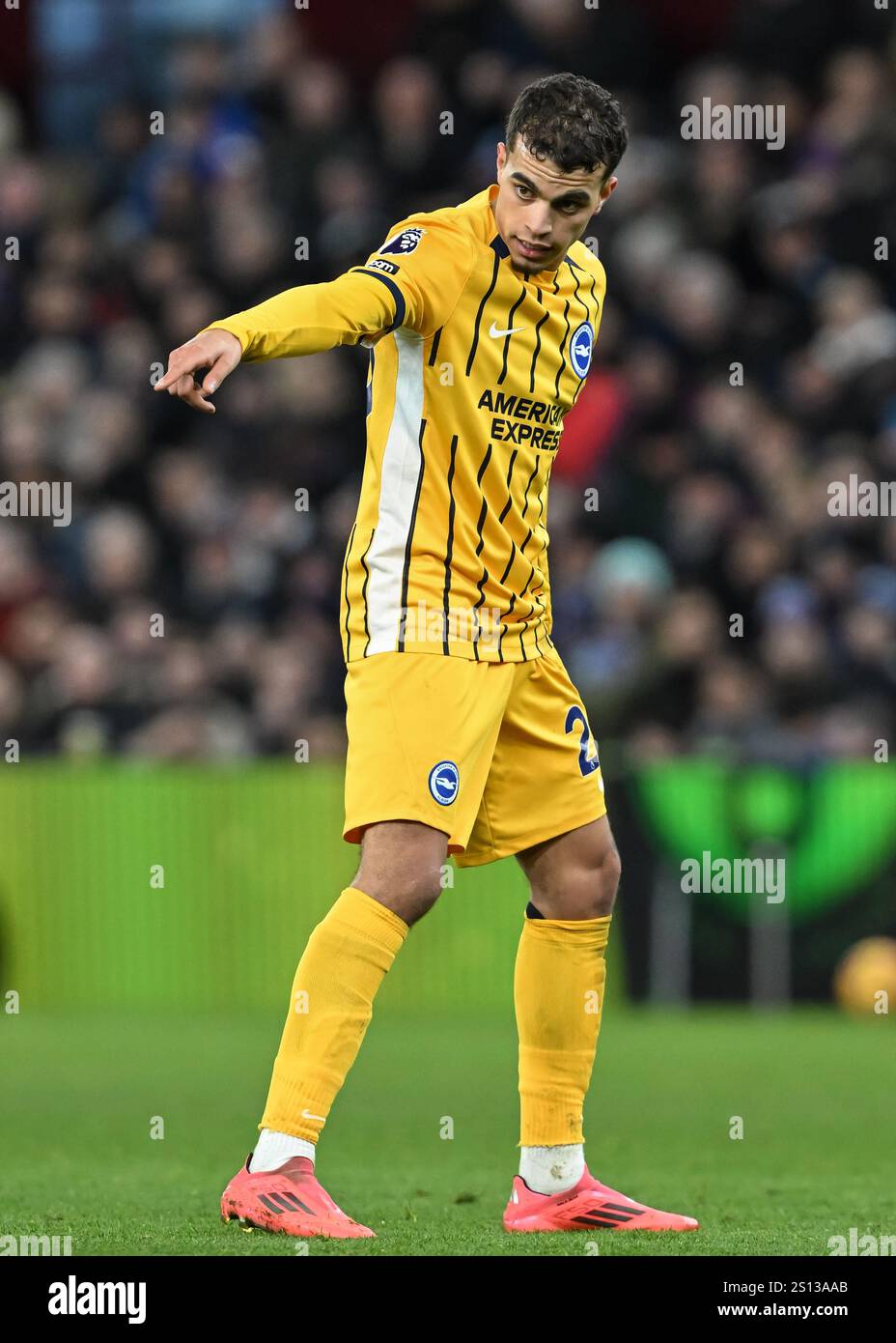 Birmingham, UK. 30th Dec, 2024. Yasin Ayari of Brighton & Hove Albion instructs during the Premier League match at Villa Park, Birmingham. Picture credit should read: Cody Froggatt/Sportimage Credit: Sportimage Ltd/Alamy Live News Stock Photo