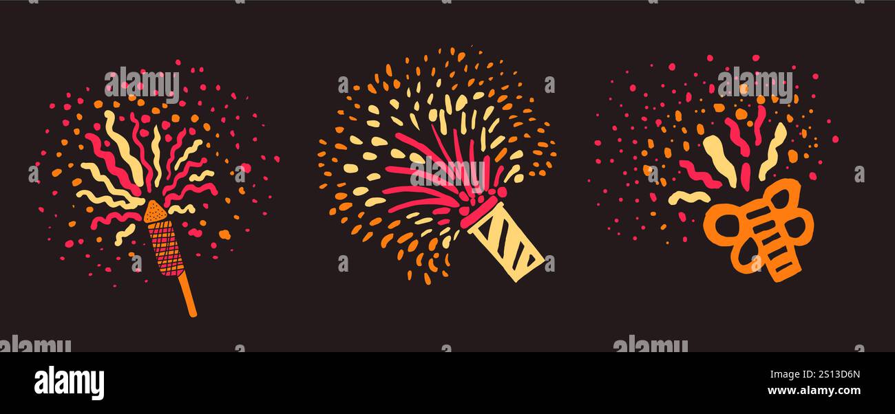 Fireworks and celebration rockets Stock Vector Image & Art - Alamy