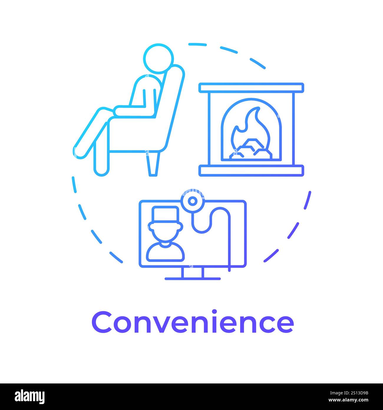 Convenience blue gradient concept icon Stock Vector