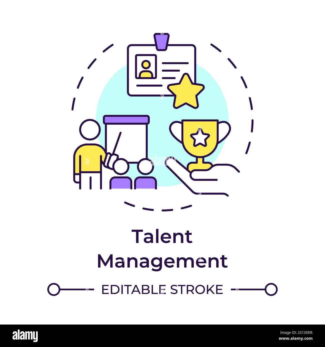 Employee lifecycle multi color concept icon Stock Vector