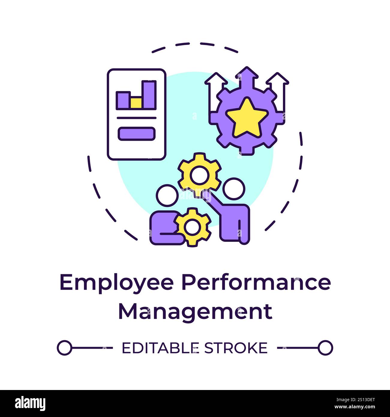 Strategic HR multi color concept icon Stock Vector
