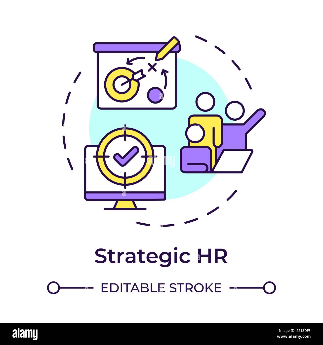 Employee self service multi color concept icon Stock Vector