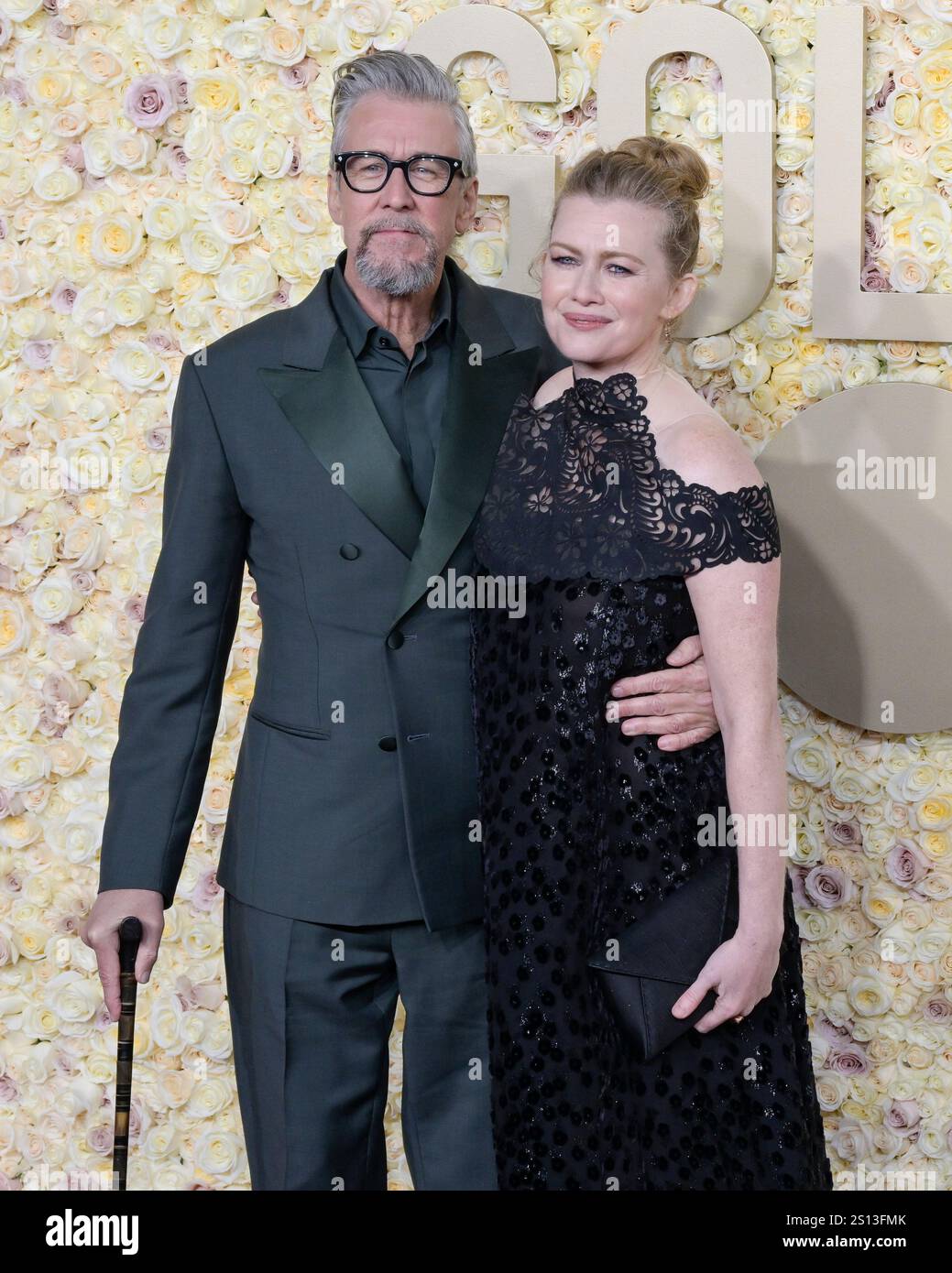 January 7, 2024, Beverly Hills, California, USA: Alan Ruck and Mireille ...