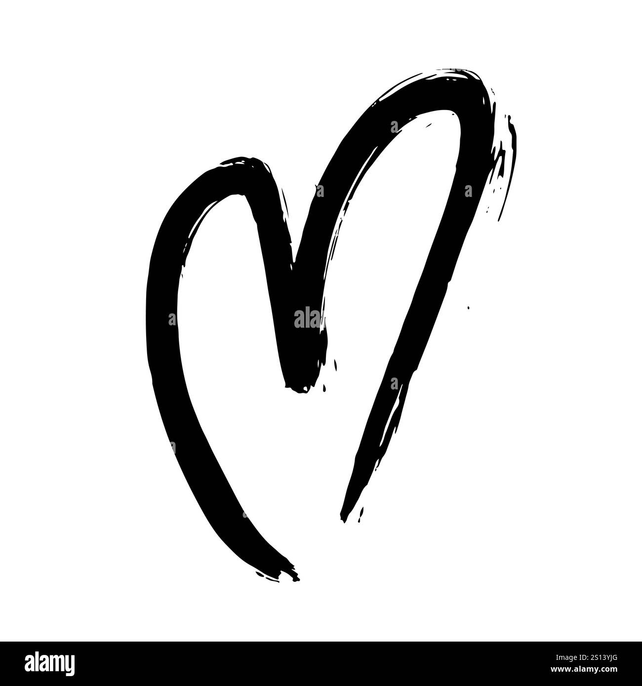 Hand Drawn Brush Heart Illustration Stock Vector Image & Art - Alamy